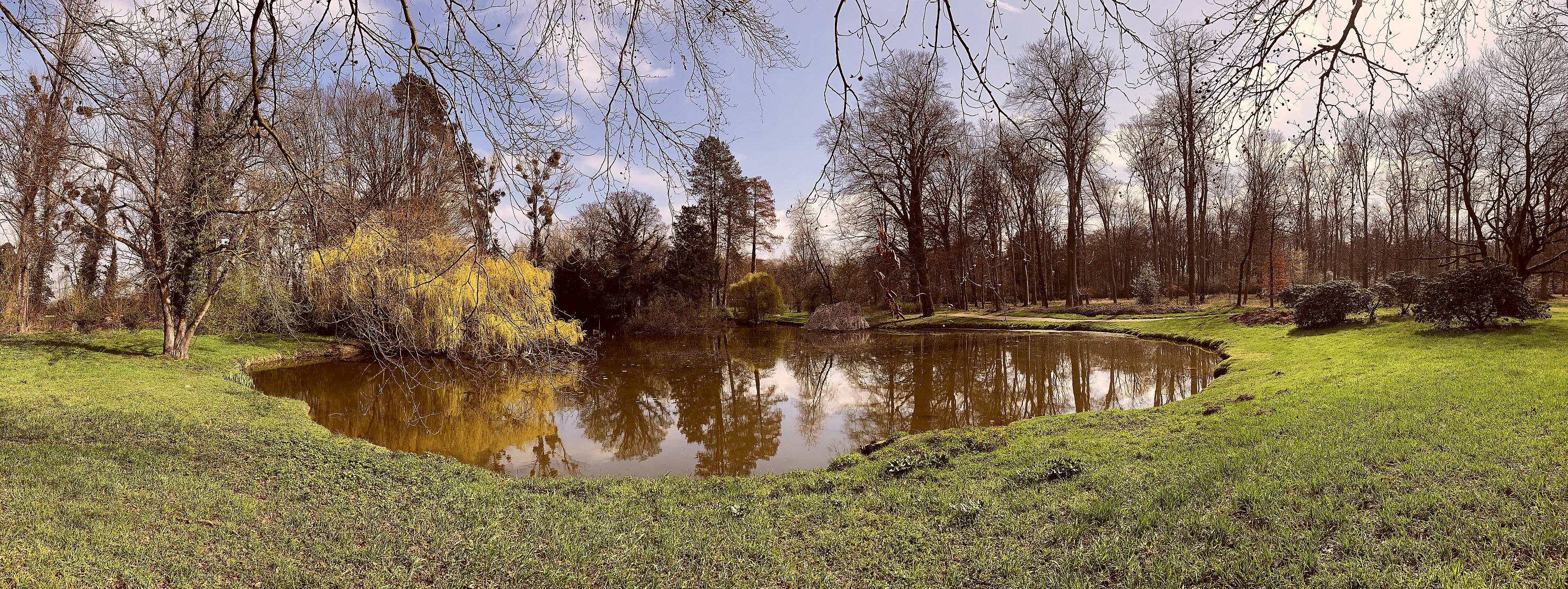 PANO, See im Schlosspark Heltorf, 2960x1111 (7118)