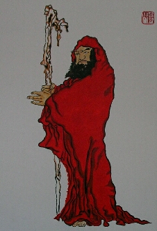 Boddhidharma. Gemälde von Sigrun Wingender. Original Gecko-Zentrum Hattingen