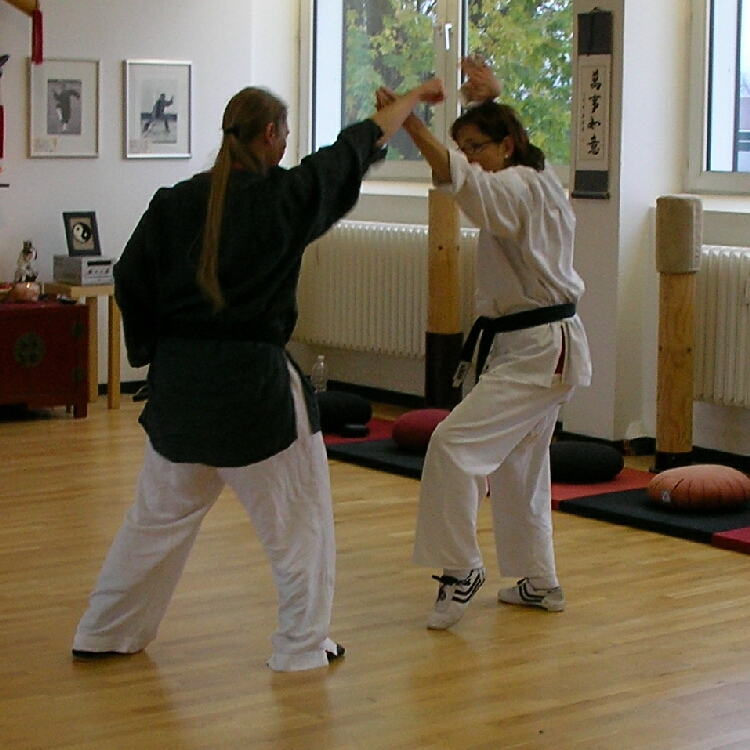 Partner�bungen im Kung-Fu des Ch'an Shaolim-Si Tao.  Heike und Horst vom Tao-Chi  Dojo Duisburg