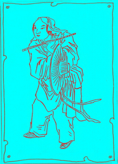 8 Immortals Han Hsiang-Tzu mit der Flöte